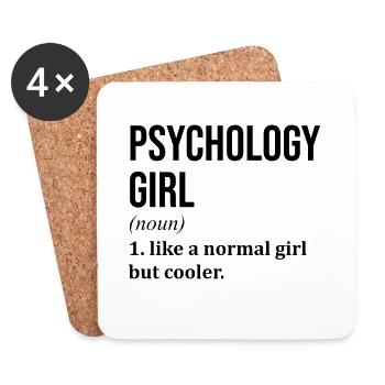 Psychologie Fille Drôle Dire - Dessous de verre (lot de 4) - blanc - Devant