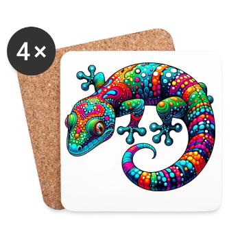 Gecko - Untersetzer (4er-Set) - Weiß - Vorne