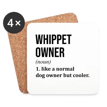 whippet - Untersetzer (4er-Set) - Weiß - Vorne