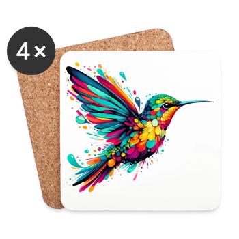 Colibri - Dessous de verre (lot de 4) - blanc - Devant