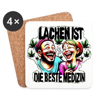 Laughter is the best medicine - Coasters (set of 4) - white - Front