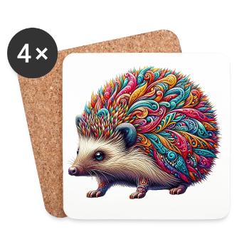 Igel - Untersetzer (4er-Set) - Weiß - Vorne