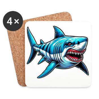 Shark - Coasters (set of 4) - white - Front