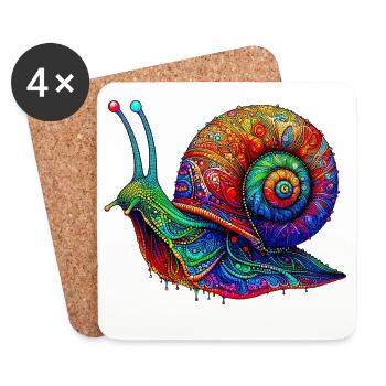 Escargot - Dessous de verre (lot de 4) - blanc - Devant