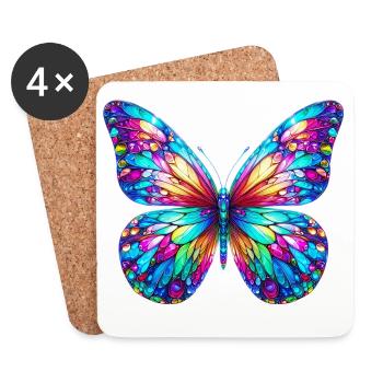 Schmetterling - Untersetzer (4er-Set) - Weiß - Vorne