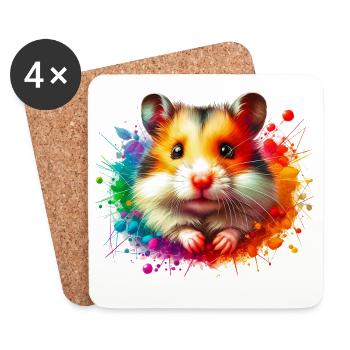 Hamster - Untersetzer (4er-Set) - Weiß - Vorne