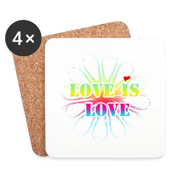 L’amour est l’amour - Dessous de verre (lot de 4) - blanc - Devant