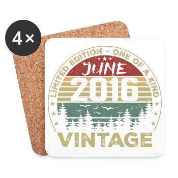 Gift June 2016 Birthday June 2016 June 2016 - Coasters (set of 4) - white - Front