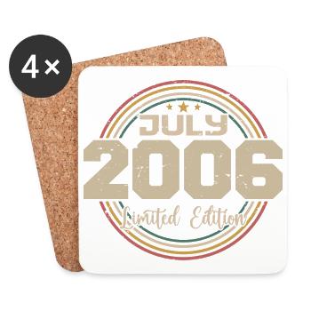 2006 Birthday July 2006 Gift July 2006 - Coasters (set of 4) - white - Front