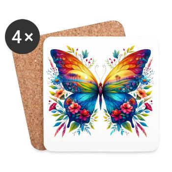 Butterfly - Coasters (set of 4) - white - Front