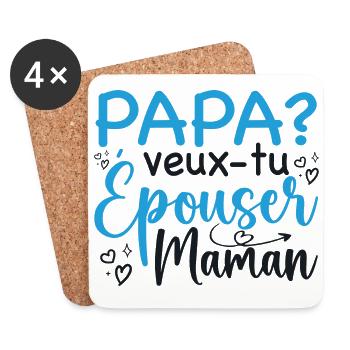 Daddy Do You Want To Marry Mom - Marriage Proposal - Coasters (set of 4) - white - Front