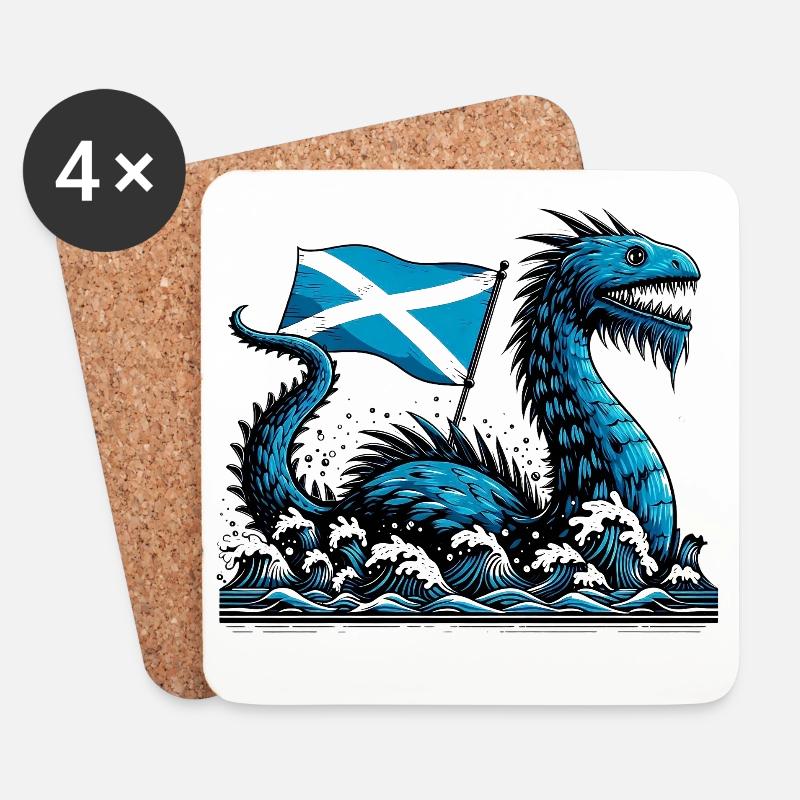 Schottland Ungeheuer von Loch Ness - Untersetzer (4er-Set) - Weiß