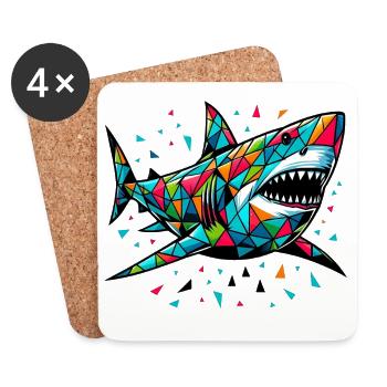 Shark - Coasters (set of 4) - white - Front