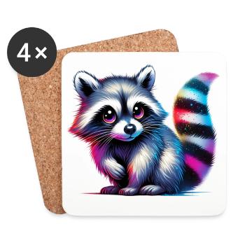 Raccoon - Coasters (set of 4) - white - Front