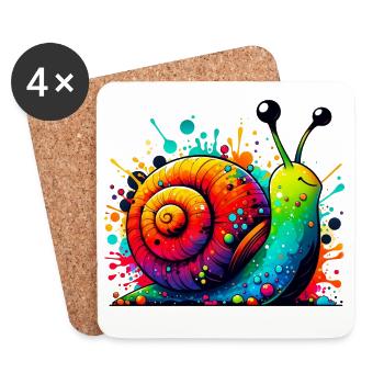 Schnecke - Untersetzer (4er-Set) - Weiß - Vorne