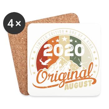 August 2020 Birthday Gift August 2020 Retro 2020 - Coasters (set of 4) - white - Front