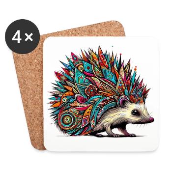 Igel - Untersetzer (4er-Set) - Weiß - Vorne
