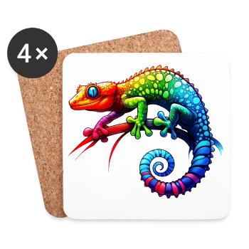 Gecko - Untersetzer (4er-Set) - Weiß - Vorne