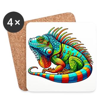 Iguana - Coasters (set of 4) - white - Front