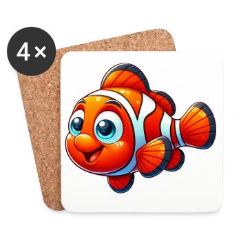 Clownfische - Untersetzer (4er-Set) - Weiß - Vorne