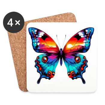 Schmetterling - Untersetzer (4er-Set) - Weiß - Vorne