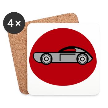 Japan car - Coasters (set of 4) - white - Front