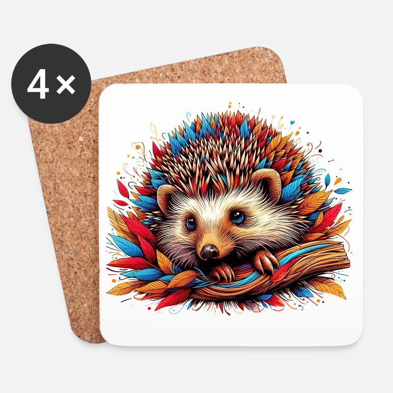 Igel - Untersetzer (4er-Set) - Weiß