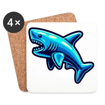 Shark - Coasters (set of 4) - white - Front