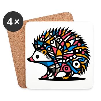 Igel - Untersetzer (4er-Set) - Weiß - Vorne