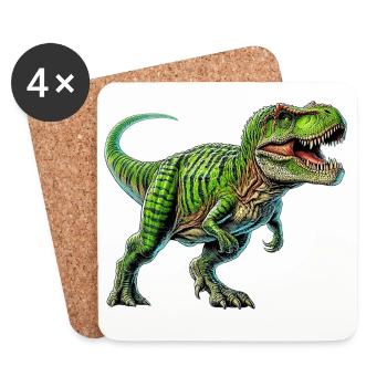 Dinosaure - Dessous de verre (lot de 4) - blanc - Devant