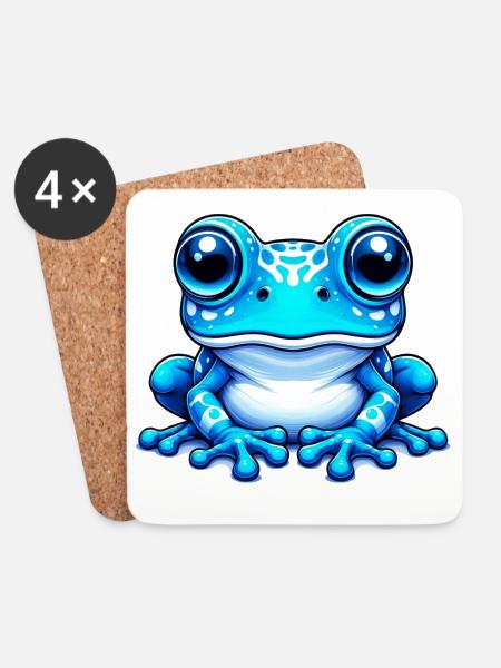 Frosch - Untersetzer (4er-Set) - Weiß
