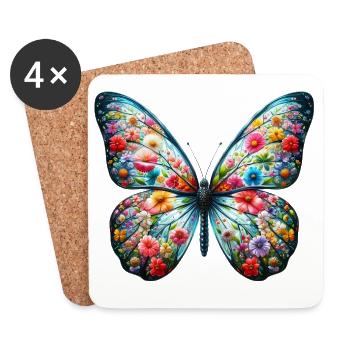 Schmetterling - Untersetzer (4er-Set) - Weiß - Vorne