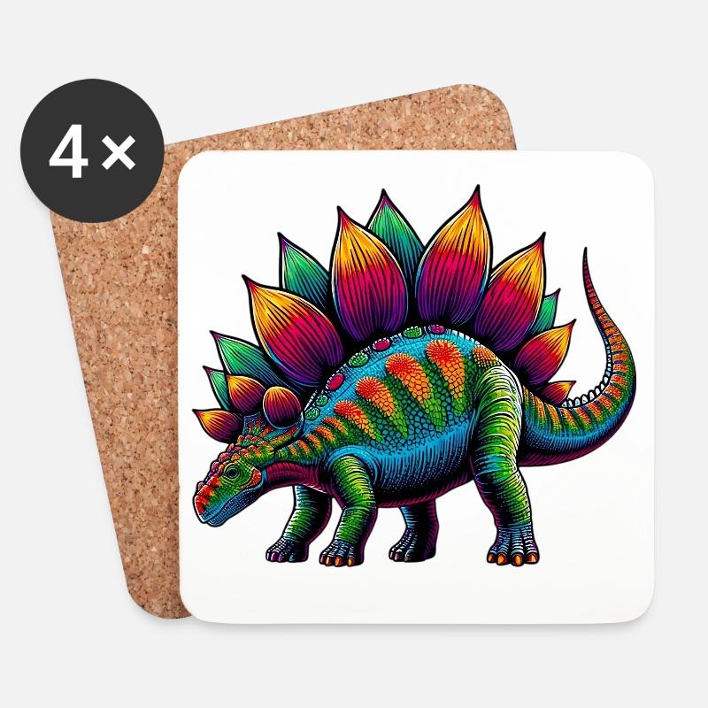 Dinosaurier - Untersetzer (4er-Set) - Weiß