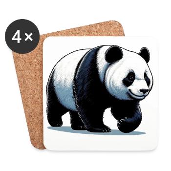 Panda - Untersetzer (4er-Set) - Weiß - Vorne