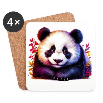 Panda - Untersetzer (4er-Set) - Weiß - Vorne