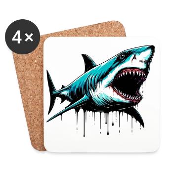 Shark - Coasters (set of 4) - white - Front
