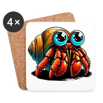 Hermit crab - Coasters (set of 4) - white - Front