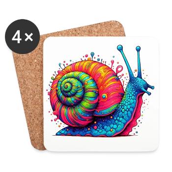 Snail - Coasters (set of 4) - white - Front
