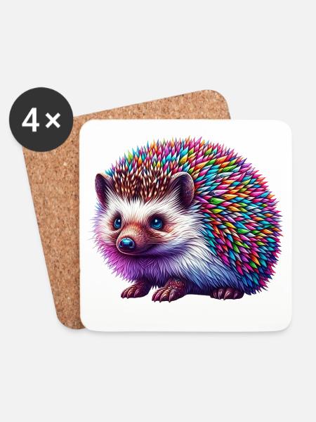 Igel - Untersetzer (4er-Set) - Weiß