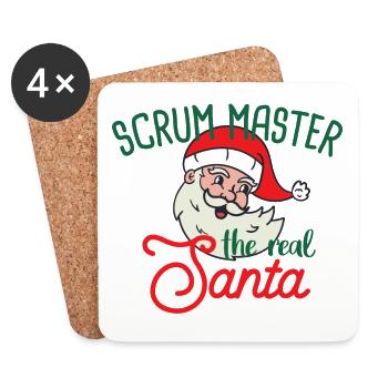 Scrum Master xmas the real Santa Christmas - Coasters (set of 4) - white - Front