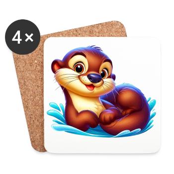 Otter - Coasters (set of 4) - white - Front