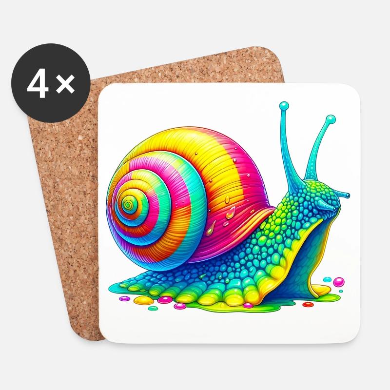 Schnecke - Untersetzer (4er-Set) - Weiß