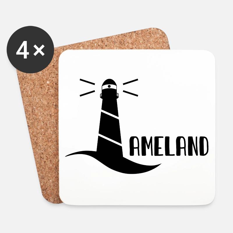 Leuchtturm Ameland - Untersetzer (4er-Set) - Weiß