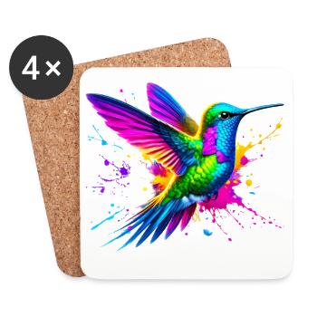Colibri - Dessous de verre (lot de 4) - blanc - Devant