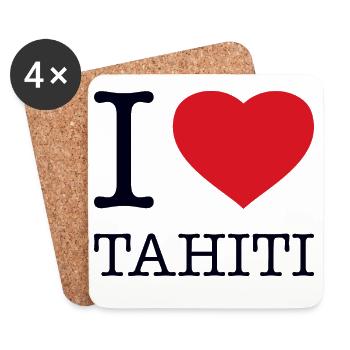 I LOVE TAHITI - Coasters (set of 4) - white - Front