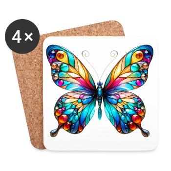 Schmetterling - Untersetzer (4er-Set) - Weiß - Vorne