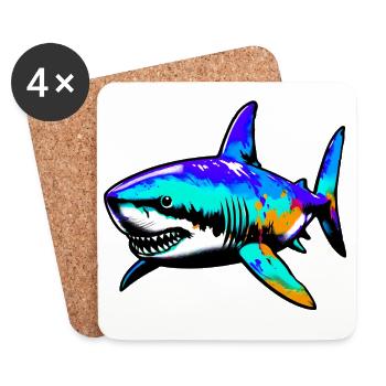 Shark - Coasters (set of 4) - white - Front