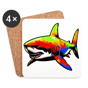 Shark - Coasters (set of 4) - white - Front
