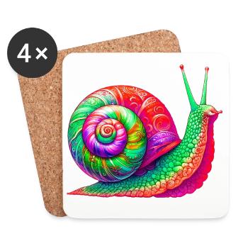Escargot - Dessous de verre (lot de 4) - blanc - Devant