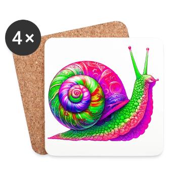 Escargot - Dessous de verre (lot de 4) - blanc - Devant